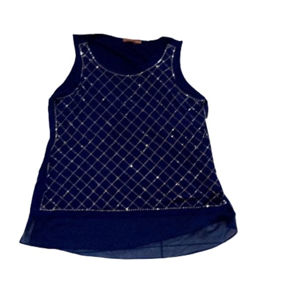 ---  Dark Blue and Sparkly Tank Top 2X - Picture 3 of 4